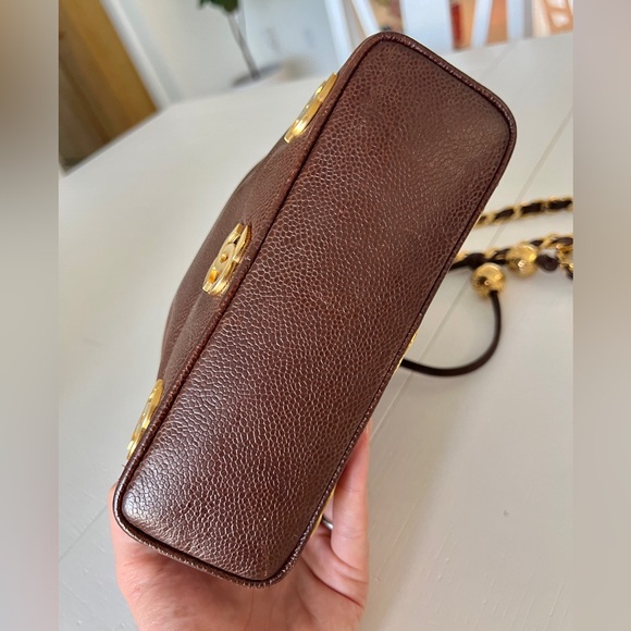 Vintage Chanel Mini Triple CC Bucket Bag in Brown Caviar - Picture 4 of 9